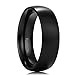 King Will 7mm 8mm Black Tungsten Carbide/Titanium Ring Domed Engagement Wedding Band Comfort Fit