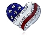 cocojewelry 4th of July American Flag Heart Star Stretch Resizable Band Cocktail Ring