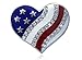 cocojewelry 4th of July American Flag Heart Star Stretch Resizable Band Cocktail Ring
