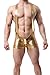 TESOON Men Sexy Leather Bodysuit Singlet Leotard Underwear