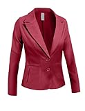 LE3NO Womens Plus Size Double Button Blazer with Stretch