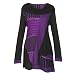 Women's Tunic Top - Parsley & Sage Purple Patchwork Blouse - Cowl Neck
