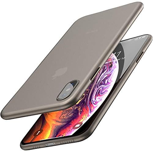 Trueupgrade Ultra-Thin Hard Cover Slim Fit 0.35mmWorld's Thinnest Protect Bumper for iPhone Xs Max Semi-Transparent Lightweight Matte Black