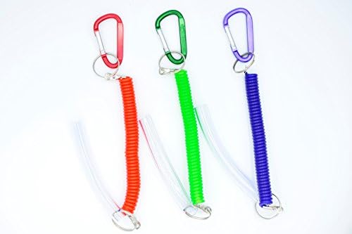 PACK OF 3 Chew Tube Spiral Carabiner Keychain, Autism, ADHD, Sensory, Special Needs