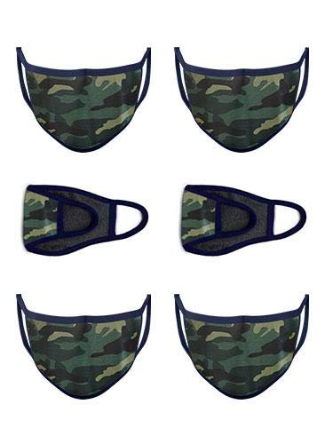 Camouflage Reusable Wellness Mask with 3-Ply Layer (Pack of 6)