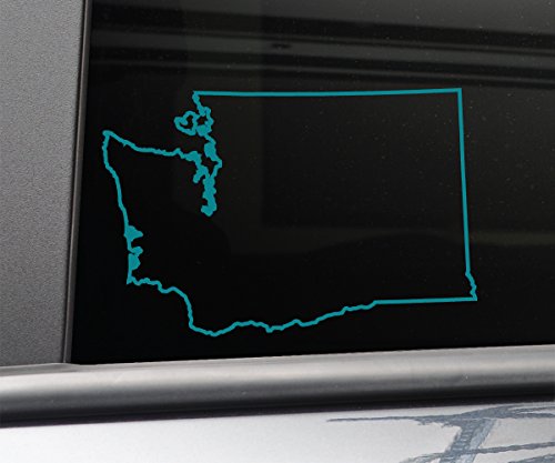 Washington Vinyl Decal Laptop Car Truck Bumper Window Sticker, 7" x 4.5", Teal