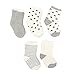 Ehdching Unisex Baby Boys Girls Newborn Looped Pile Socks (Pack of 5), 3-12 Months, Gray