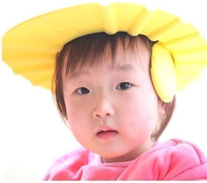 Big Saving Adjustable Baby Shower Cap New Soft Bathing Baby Wash Hair Eye Ear Protector Hat for New Born Infants babies Boys Girls (Multicolor)