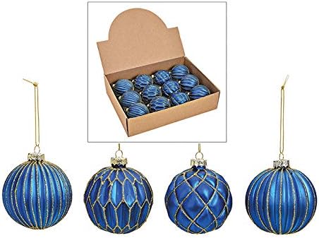 12 XXL Weihnachtskugeln 8cm Gold - Bruchsicherer Christbaumschmuck