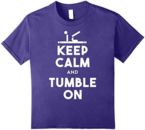 unisex-child Keep Calm and Tumble On Gymnastics T-shirt 12 Purple