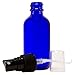 2 oz Cobalt Blue Boston Round Glass Bottle with Fine White Mist sprayer 12/bx