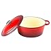 Zelancio Cookware 6-Quart Enameled Cast Iron Oval Dutch Oven Cooking Dish with Skillet Lid, Cayenne Red