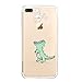 Unov Case Compatible with iPhone 8 Plus iPhone 7 Plus Case Clear with Design Embossed Pattern TPU Soft Bumper Shock Absorption Slim Protective Case 5.5 Inch (Dinosaur)