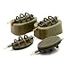 SAMSFX Plastic Environmental Carp Fishing Bait Holder Inline Flat Method Feeder Set - 4 Feeders with Quick Release Mould (Green-A007)