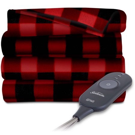 Sunbeam Electric Heated Fleece Throw 50" X 60" Red/Black Plaid 11 41s7gTBdwNL