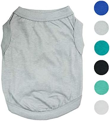 Alroman Dogs Shirts Vest Light Grey Clothing for Dogs Cats Medium Dog Vacation Shirt Male Dog Clothing Puppy Summer Clothes Boy Cotton Summer Shirt Small Dog Cat Pet Clothes Vest T-Shirt Apparel