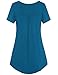 Short Sleeve V Neck Blouses for Women,Bebonnie Women's Henley Short Sleeve V Neck Pleated Summer Casual Flowy Tunic Shirts Dark Cyan XXL