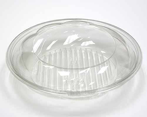 Pactiv 1040SJSL, 10-Inch Diameter 40 Oz. Clear PET Swirl Salad Bowls With Swirl Lid, Take Out Disposable Catering Food Containers with Matching Covers (100)