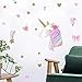 Easma Unicorn Wall Decals Bedroom Wall Decor Girls Wall Decals Unicorn Peel and Stick Removable Wall Decals Watercolour -15.8X15.8in