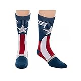 Super Hero Marvel Comics Captain America Suit Up Crew Socks By Superheroes, size 10-13