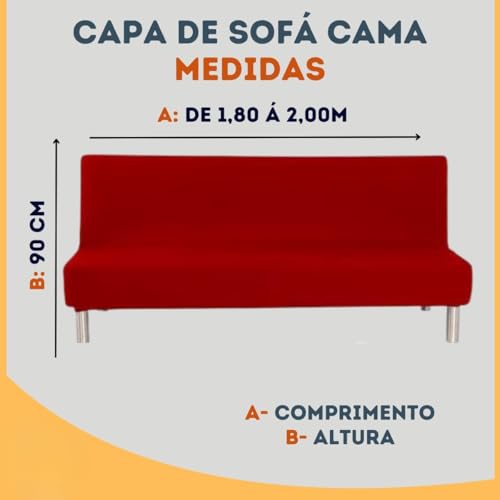 Capa De Sofá 3 Lugares Sem Apoio De Braço Fundas De Futon Elástica Em Malha Gel 1,80m a 2,00m (Palha)