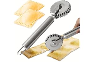 Pasta Cutter Wheel, 7.4 Inch Stainless Steel Pasta & Ravioli Cutter, Dough Pastry Crimper for Home Kitchen, Multipurpose Past