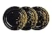 Party Chic Black Plates 9 Inch 50 Count Black Paper Plates Black and Gold Paper Plates for Party 21st Birthday, Graduation, New Years
