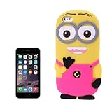 3D Despicable Me II Minions Style Silicone Case for iPhone 6 (Magenta)