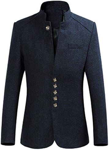Gydstsaka 2016 New arrival autumn&amp;winter printed Men's Blazer Casual Blazer Blazer business suit Men size M-4XL BlueMedium