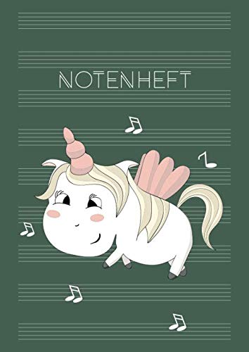 Notenheft: Schule & Unterricht & Hobby | Musik Schreibheft | DIN A4 Blanko Notensysteme mit Inhaltsverzeichnis | große Lineatur für Kinder & Anfänger