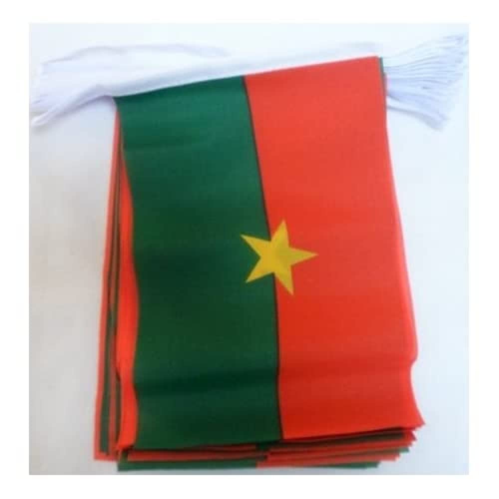 AZ FLAG Burkina Faso Bunting Flag, 20 Ft Garland with 20 Small Burkinabé Flags 8'' x 6'', 100% Polyester String Pennant, 6 meters — image 1