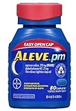 Aleve PM with Easy Open Arthritis Cap, Caplets with Naproxen Sodium, 220mg (NSAID) Pain Reliever/Fever Reducer/Sleep Aid, 80 Count - 2 Packs