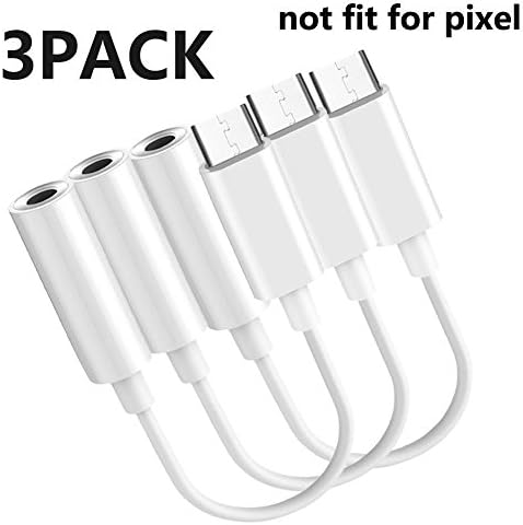 Type C to 3.5mm Headphone Jack Adapter,INGOUE Type C Port to 3.5mm Female Audio Jack Headphone Cable Adapter for Motorola Moto Z … (3PACK.)
