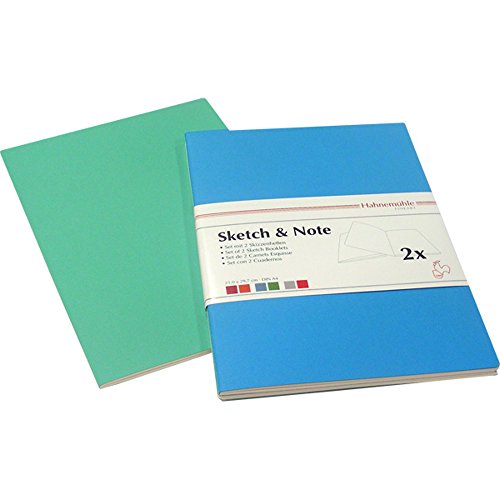 Hahnemhle Sketch & Note Booklet Bundle -Delphinium and Menthe Covers, A6, 20 Sh