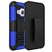 J1 2016 Case, Zenic(TM) Hybrid Full-Body Protective Case Cover with Kickstand & Belt Clip Holster Combo for Samsung Galaxy J1 J120 (4.5 inch) / Amp 2 / Express 3 / Luna 2016 (Dark Blue)