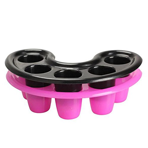 Generic 2 Pcs Nail Art Bubble Bath Spa Bowl Black & Pink Colour