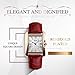 IJAHWRS Womens Analog Watches Quartz Wristwatch Business Casual Watch Unique Dress Watch Square Dial Roman Numeral Strap Fashion Ladies Cheap Watches on Sale Birthday Gift 30M Waterproof (red)
