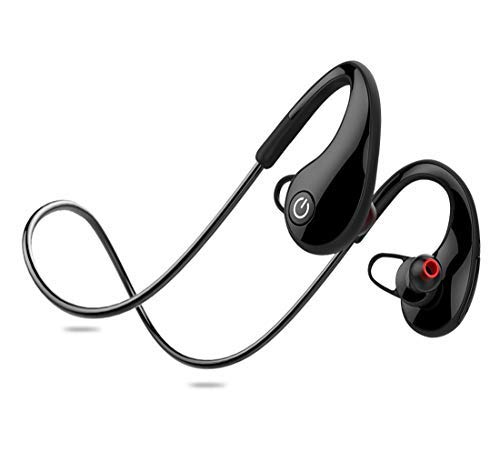 Running Headphones, Waterproof Bluetooth 4.1 with EDR Running on-Ear Headsets, Noise Cancelling and Secure fit for Gym Cycling Workout with Mic for Samsung, iPhone, LG, Sony. (Black)