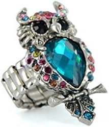 Twinkle Crystal Metal Ring - Owl (Multicolor)