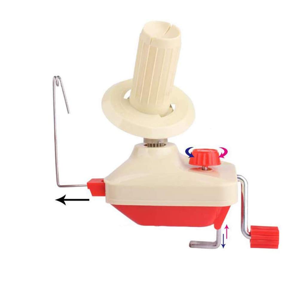 ANCLLO Portable Hand-Operated Swift Yarn Fiber String Thread Ball Wool Winder Knitting Roll Coil Tidy Machine Holder Tool Beige Red