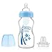 Dr. Brown's Wide-Neck Options Bottles, 2-in-1 Transition Bottle Kit, Blue, 9 Ounce