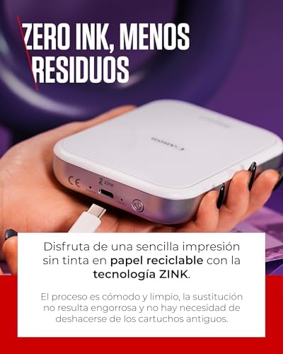 Zoemini 2 Kit de Impresión – Impresora Fotográfica Portátil y Compacta – Bluetooth 5.0 – Carga Rápida USB C Ideal para Viajes (Blanco)