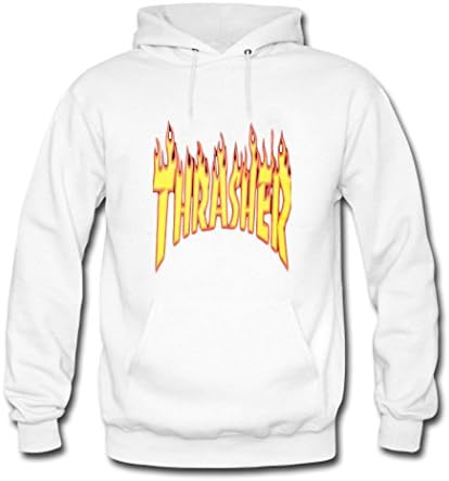 JITAU Custom Casual Cotton Thrasher Hoodies For boy's Large White