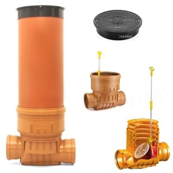 Kontrollschacht Revisionsschacht DN400 Rückstauklappe 2 x Ø160 mm Abwasserschach