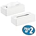 MetroDecor Facial Tissue Box Cover/Holder for Bathroom Vanity Countertops, White