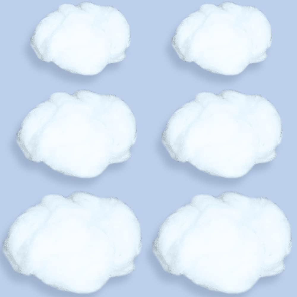 Photo 1 of Cotton Simulation Cloud Decorations 3D Artificial Fake Clouds Props, Clouds for Ceiling, Room DIY Cloud Decor Art Stage Wedding Party for Stage Show Party Decor (6 Pcs, Large, Medium and Small)