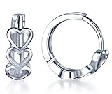 Infinite U Huggie Earrings 925 Sterling Silver Small Hoop Cartilage Hollow Heart Cluster for Women, 0.5', Upgraded