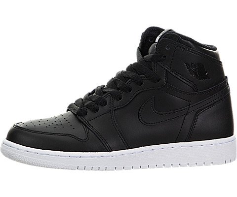 Nike Jordan Kids Air Jordan 1 Retro High OG Bg Black/Black/White Basketball Shoe 5 Kids US