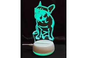 Xdorra French Bulldog Night Light, Bull Dog 3D LED Illusion Desk Lamps, 7 Colors AUTO Change Birthday Christmas Gifts for Gir