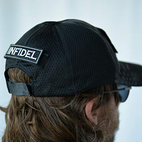 Military Tactical [MESH] Hat Bundle: 20-in-1 Tool, Operator Cap Embroidered Morale Patches (Velcro) Pouch Airsoft/Paintball - [Black] - Thumbnail 2